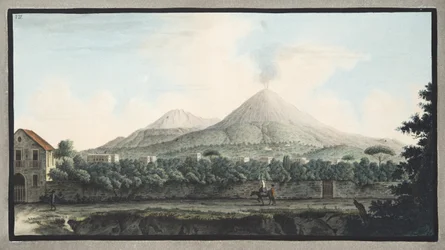 Utsikt över Vesuvius från havsstranden, från 